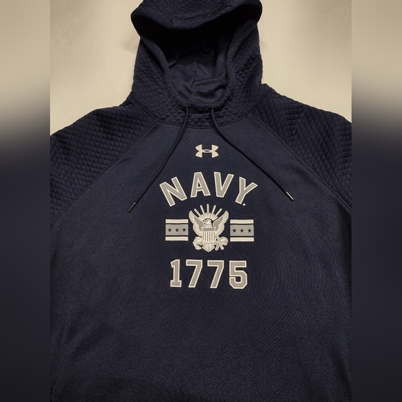 Under Armor Navy Cold Gear Hoodie Men's size.M. NEW!! 🔥 - Picture 3 of 9